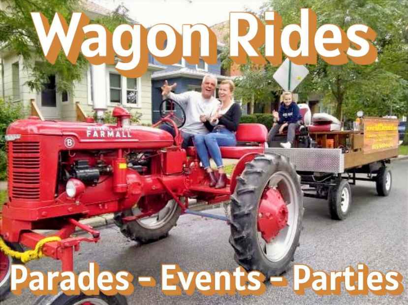 Our Tractor Wagon set up is available year round for entertainment rentals, event rentals, party rentals, and can be used for promotional needs like Chicago Parades!  Book Chicago Hayrides for your Corporate Events, Church Events, Company Parti