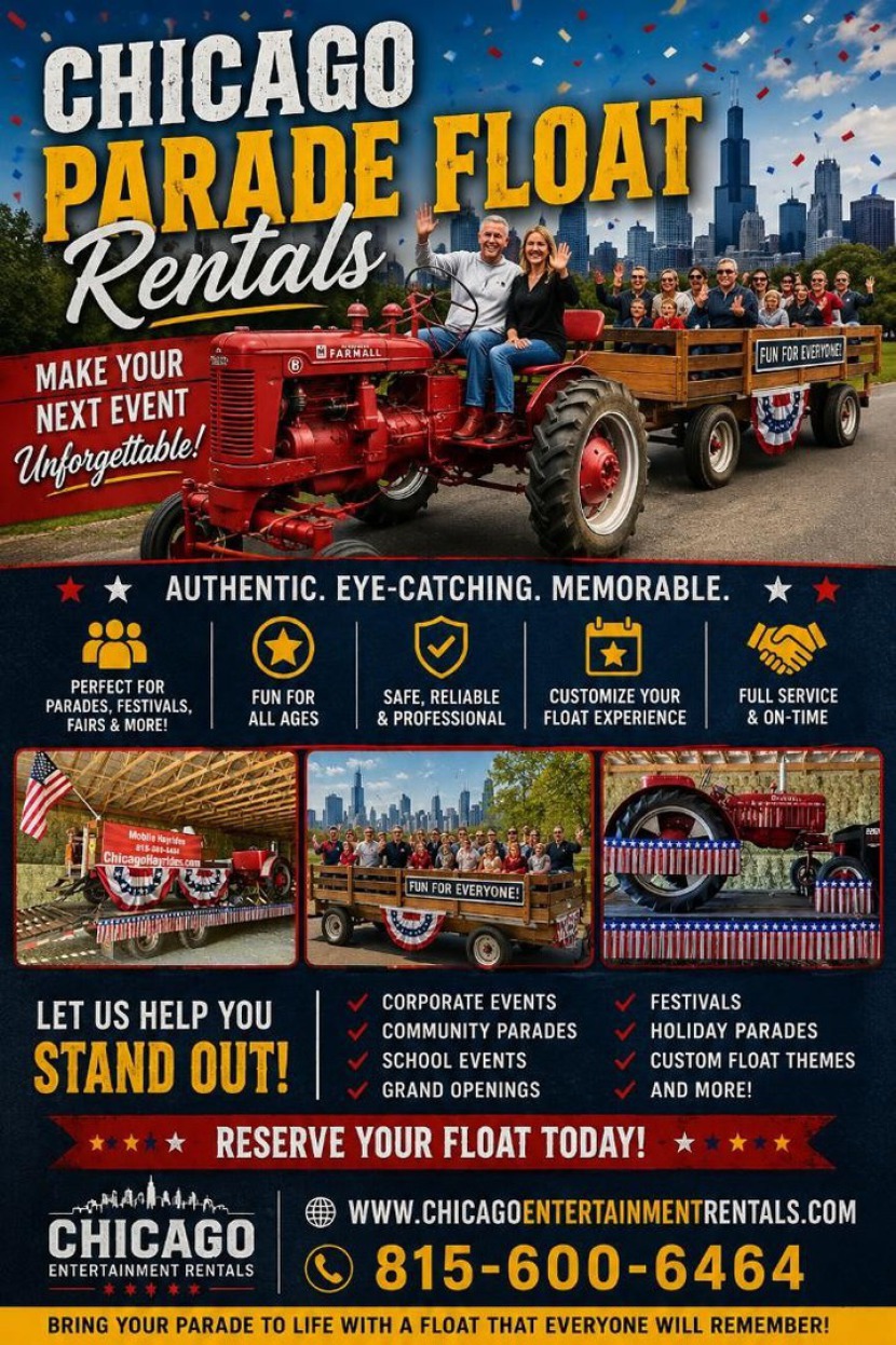 Chicago Parade Float Rentals • Chicagoland Parade Float Rentals • Parade Rentals